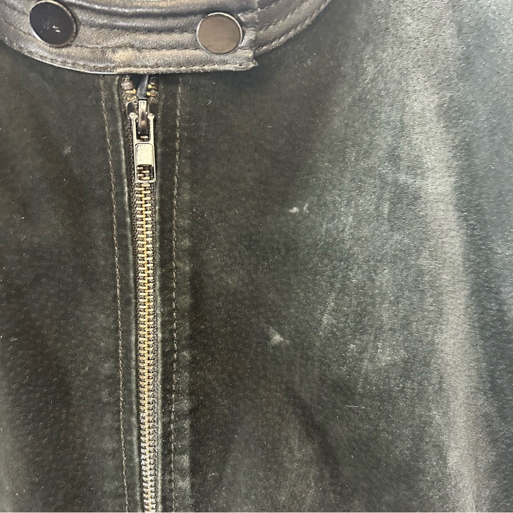 Mango Miranda Black Leather Moto Bomber Jacket Cropped Zip Up Women’s Size S - Picture 14 of 16